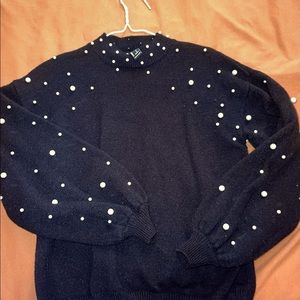 S Black Sweater with Pearls!
